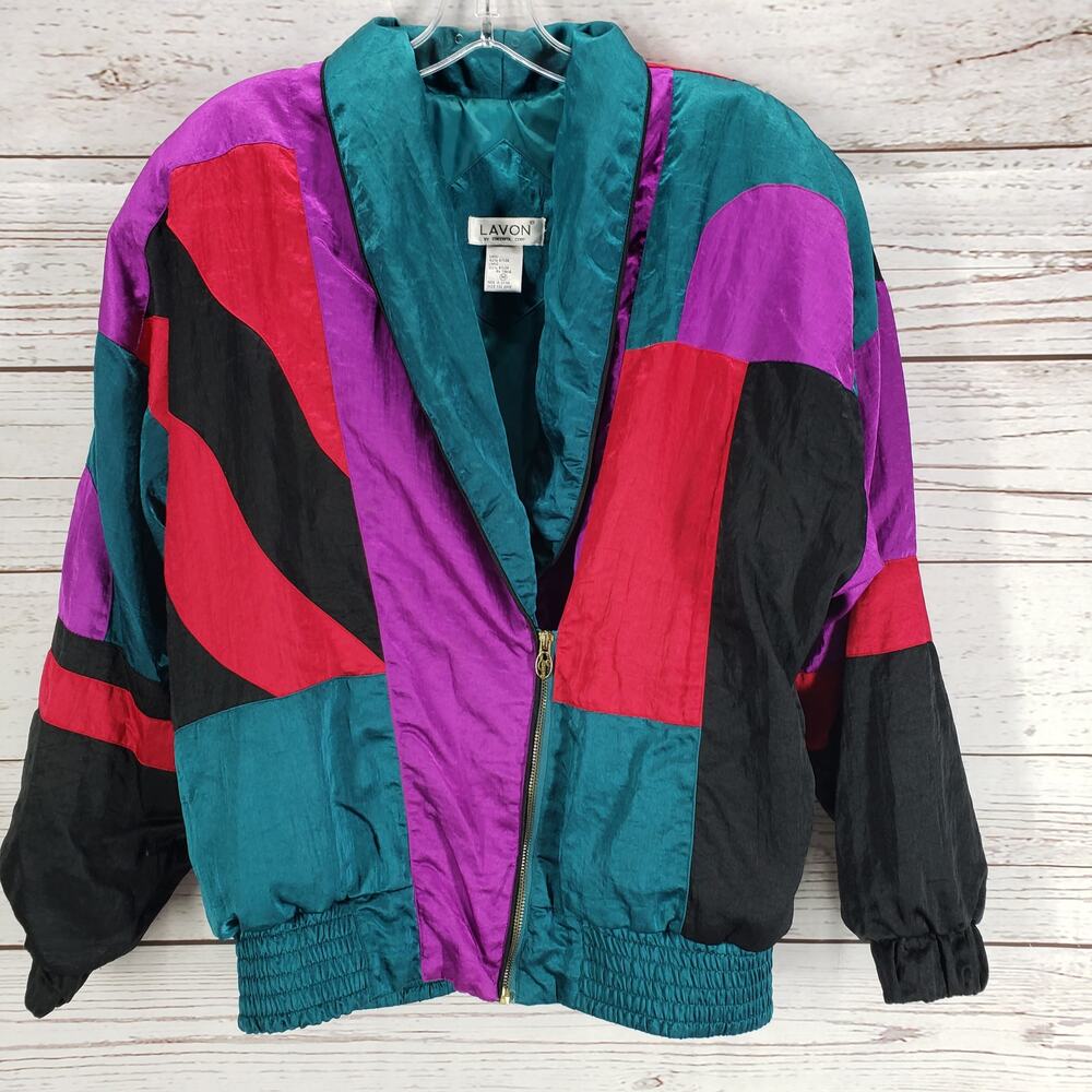 Lavon by Cheerful Corp Women's Multicolor Windbreaker Jacket Size Medium